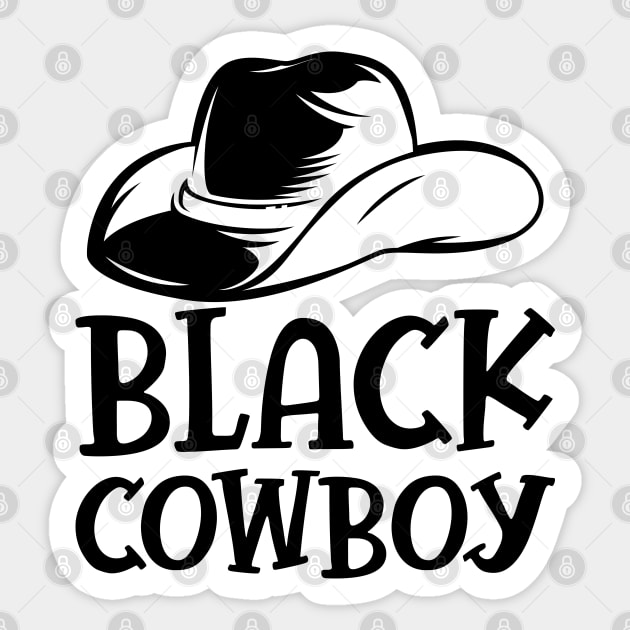 Black Cowboy Sticker by KC Happy Shop